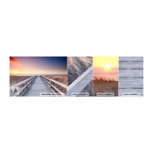 Échantillon de Papier Peint Autocollant Deluxe Sticker - Aurore baltique du soir - Paysage, Mer, Dune - 100x30 cm
