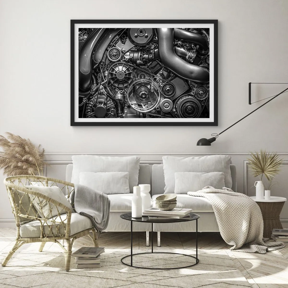 Affiche dans un cadre noir - Poster - Poésie mécanique - 40x30 cm