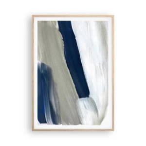 Affiche dans un chêne clair - Poster - Rencontre avec la blancheur - 70x100 cm