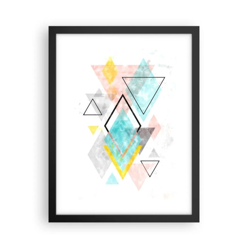 Affiche dans un cadre noir - Poster - Géométrie facile - 30x40 cm