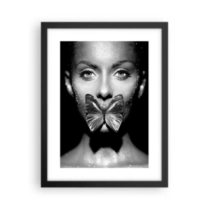 Affiche dans un cadre noir - Poster - Baiser papillon - 30x40 cm
