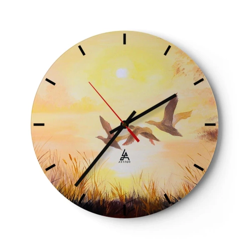 Horloge murale - Pendule murale - Le début d'un long voyage - 40x40 cm