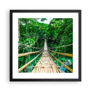 Affiche dans un cadre noir - Poster - Pont de singe en pleine nature - 40x40 cm