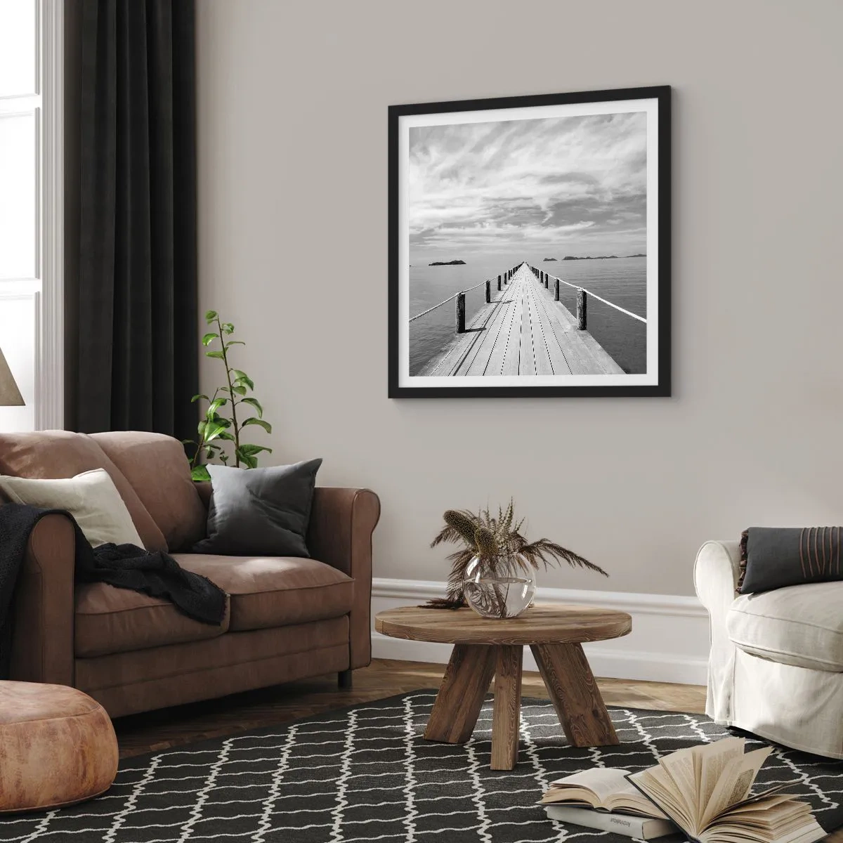 Affiche dans un cadre noir - Poster - Et peut-être un voyage... - 30x30 cm