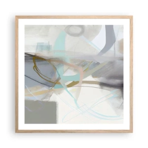 Affiche dans un chêne clair - Poster - Abstraction brumeuse - 60x60 cm