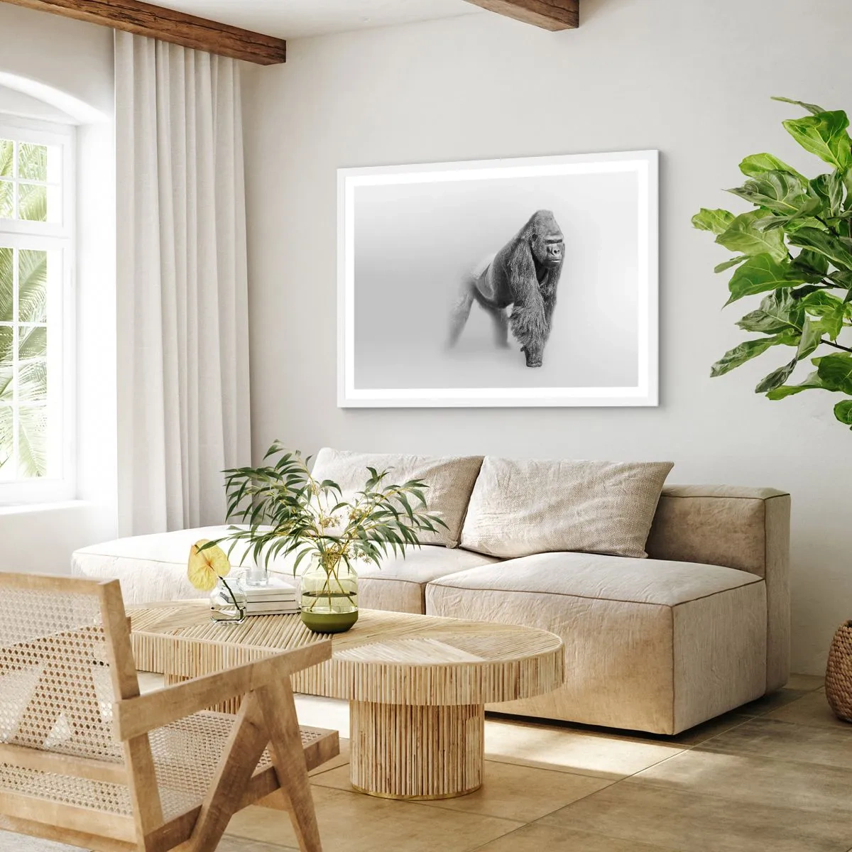 Affiche dans un cadre blanc - Poster - Confiant en sa force - 70x50 cm