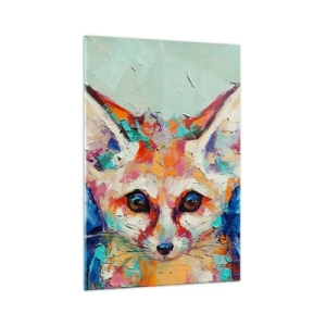 Impression sur verre - Image sur verre - Un portrait coloré d'un renard fennec dans le style d'une peinture expressive. - 70x100cm - Etes-vous prêts pour moi? - Décoration murale moderne pour le salon et la chambre ARTTOR