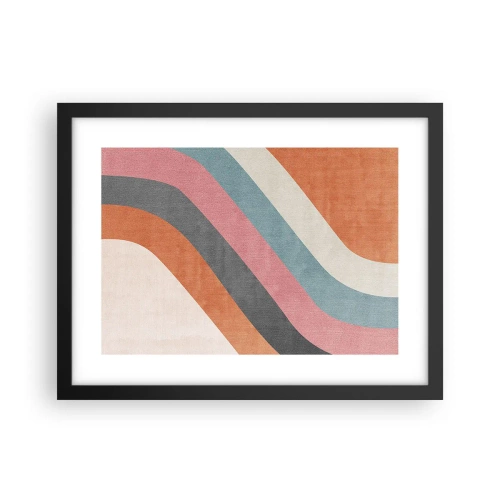 Affiche dans un cadre noir - Poster - Composition diagonale – mouvement - 40x30 cm