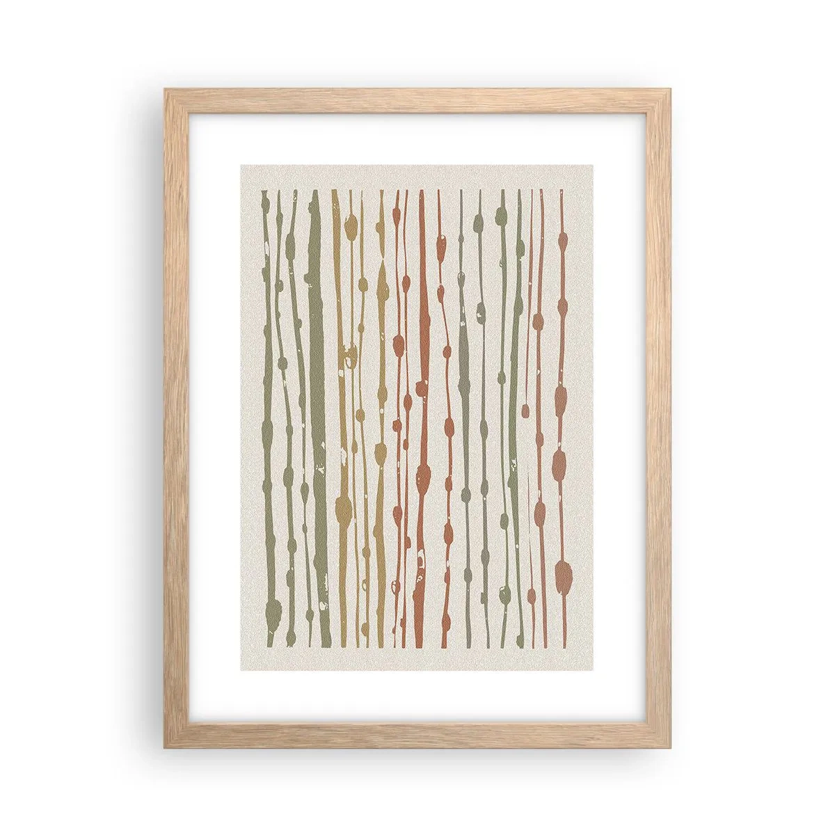 Affiche dans un chêne clair - Poster - Notation musicale des couleurs - 30x40 cm