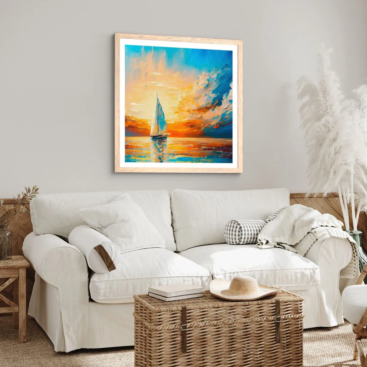 Affiche dans un chêne clair - Poster - Expédition en or - 60x60 cm