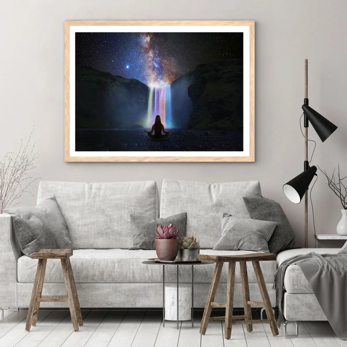 Affiche dans un chêne clair - Poster - Harmonie absolue - 40x30 cm