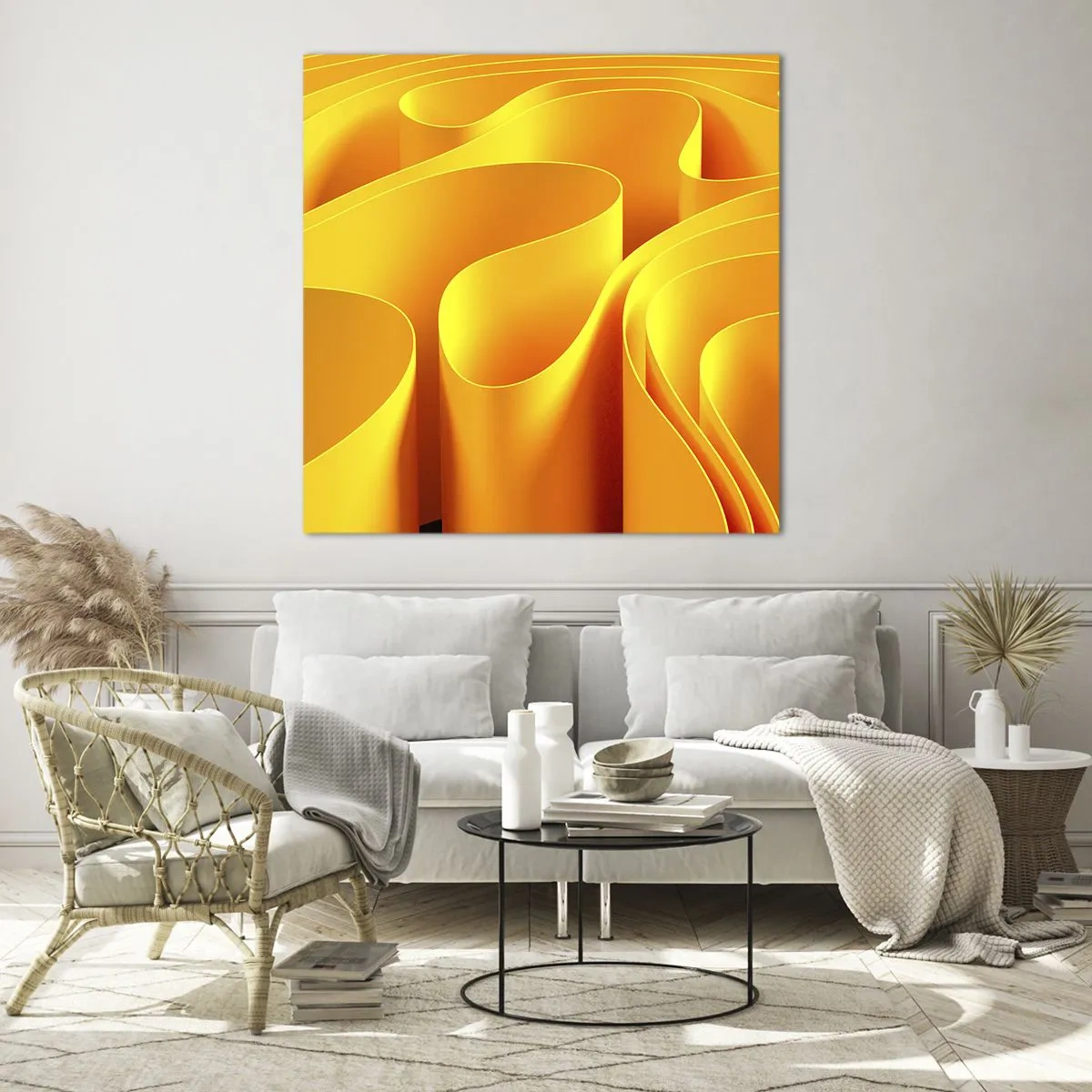 Impression sur verre - Image sur verre - Comme les vagues du soleil - 60x60 cm