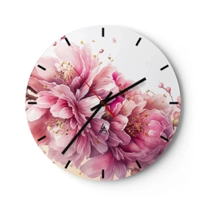 Horloge murale - Pendule murale - Fleur florissante de cerisier - 40x40 cm