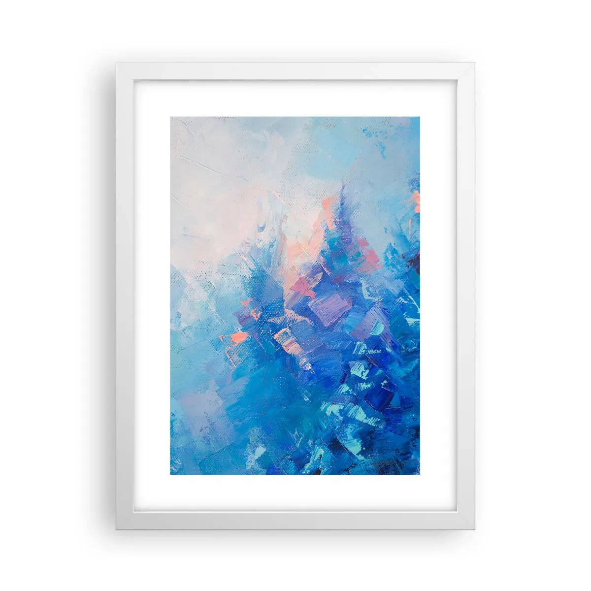Affiche dans un cadre blanc - Poster - Abstraction hivernale - 30x40 cm