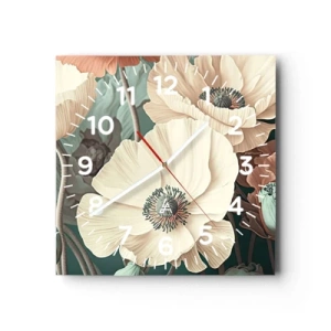 Horloge murale - Pendule murale - Le murmure des coquelicots - 40x40 cm