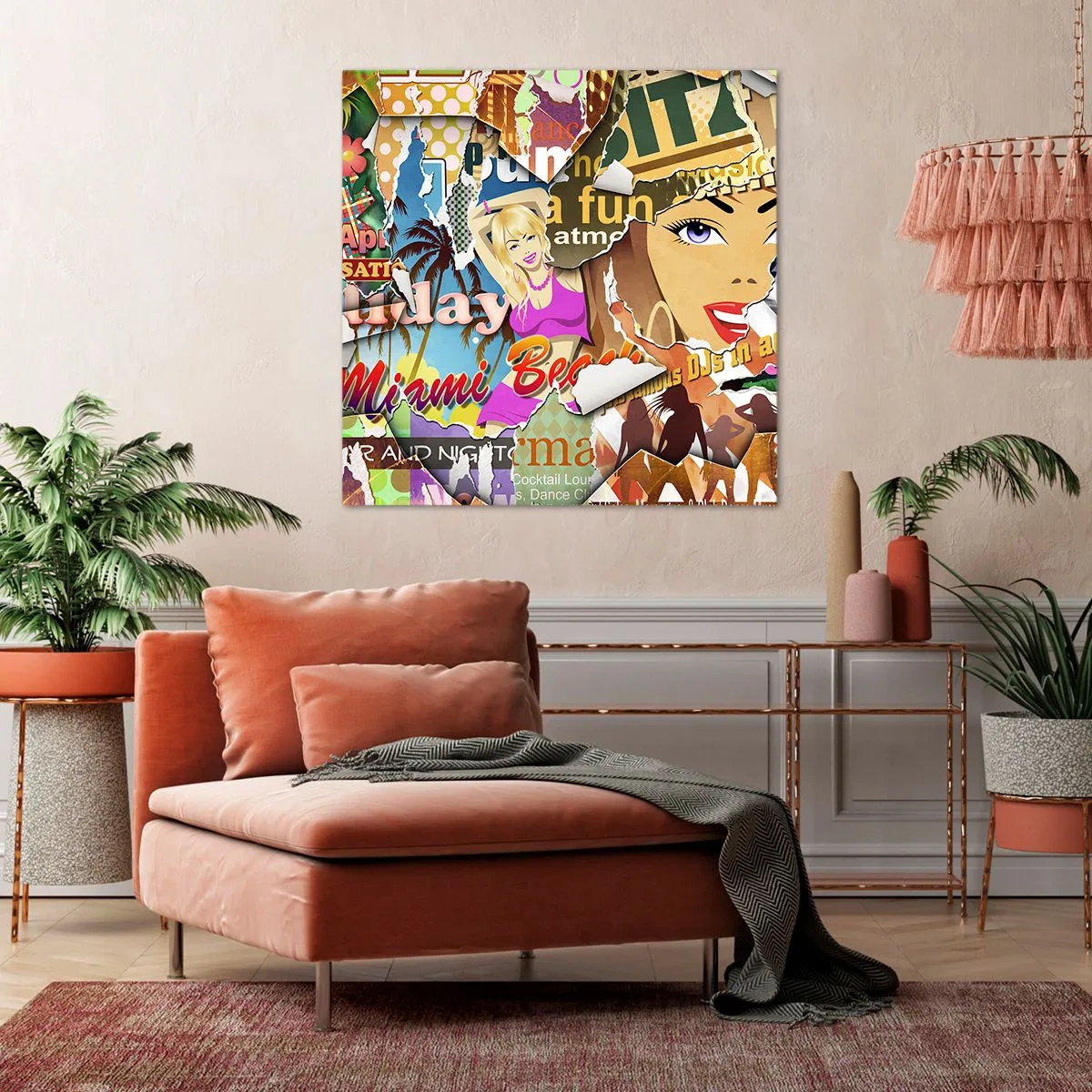 Impression sur toile - Image sur toile - Souvenirs de vacances - 60x60 cm