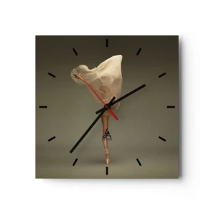 Horloge murale - Pendule murale - Une danseuse flottant dans les airs avec du tissu - 30x30cm - Il va bientôt s'envoler - Décoration murale moderne pour le salon et la chambre ARTTOR