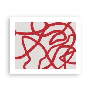 Affiche - Poster - Rouge sur blanc - 50x40 cm