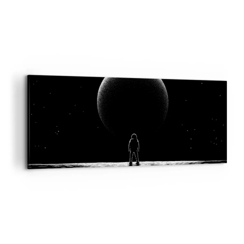 Impression sur toile - Image sur toile - Un astronaute avec en arrière-plan une grande planète dans l'espace - 120x50cm - Face à face - Décoration murale moderne pour le salon et la chambre ARTTOR