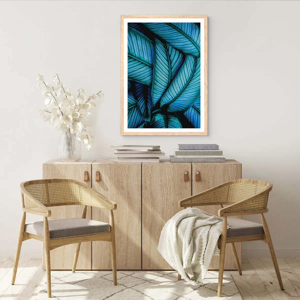 Affiche dans un chêne clair - Poster - Lignes de vie - 30x40 cm