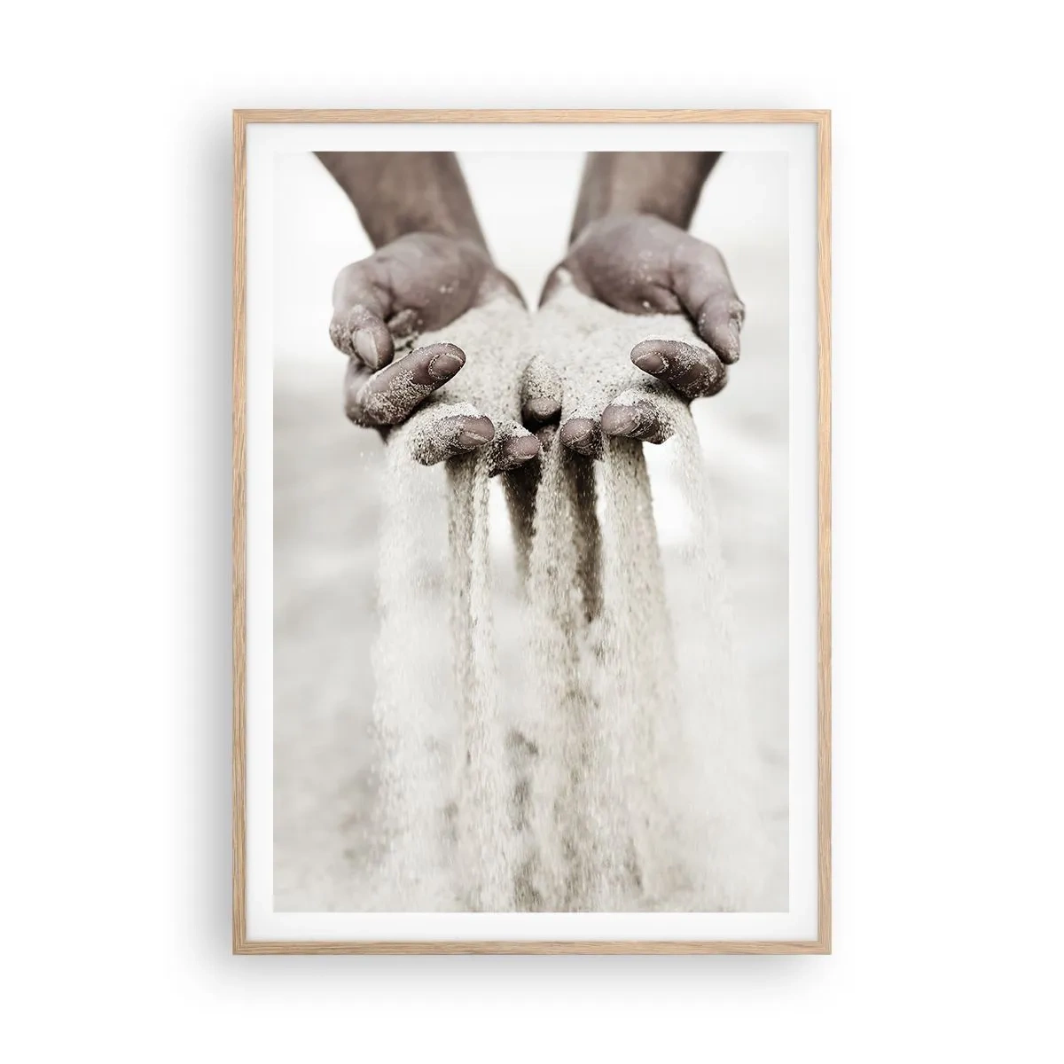 Affiche dans un chêne clair - Poster - Avec ces mains… - 70x100 cm