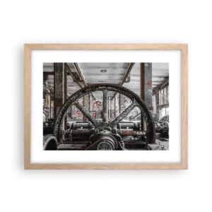 Affiche dans un chêne clair - Poster - Vie secrète d'une usine - 40x30 cm