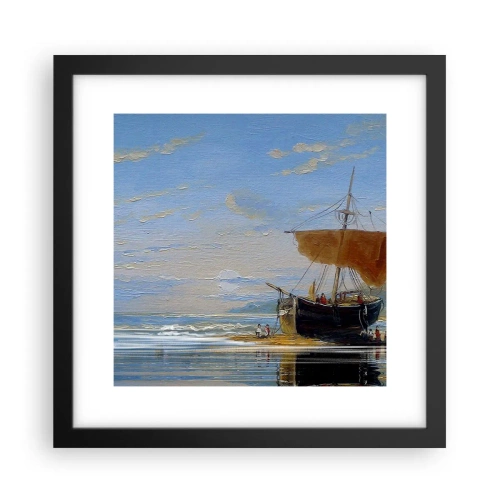 Affiche dans un cadre noir - Poster - Eau, terre, air - 30x30 cm