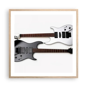 Affiche dans un chêne clair - Poster - Harmonie des formes - 60x60 cm