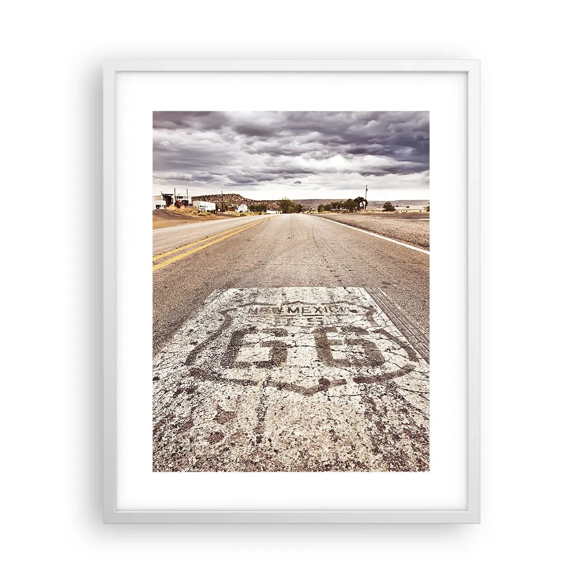 Affiche dans un cadre blanc - Poster - Mother Road - une légende américaine - 40x50 cm