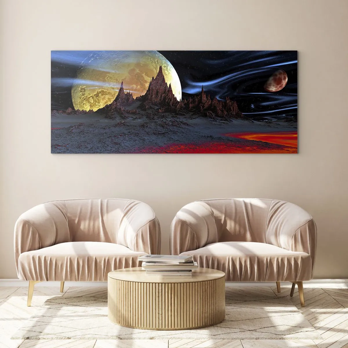 Impression sur verre - Image sur verre - Monde inconnu - 90x30 cm