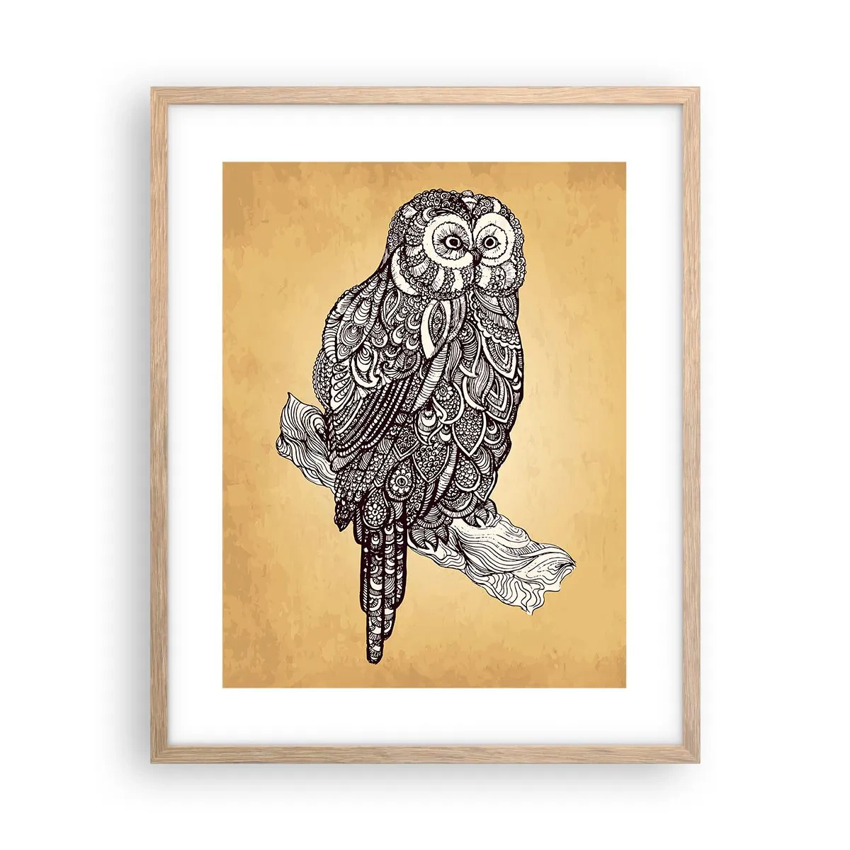 Affiche dans un chêne clair - Poster - Ornements complexes de sagesse - 40x50 cm