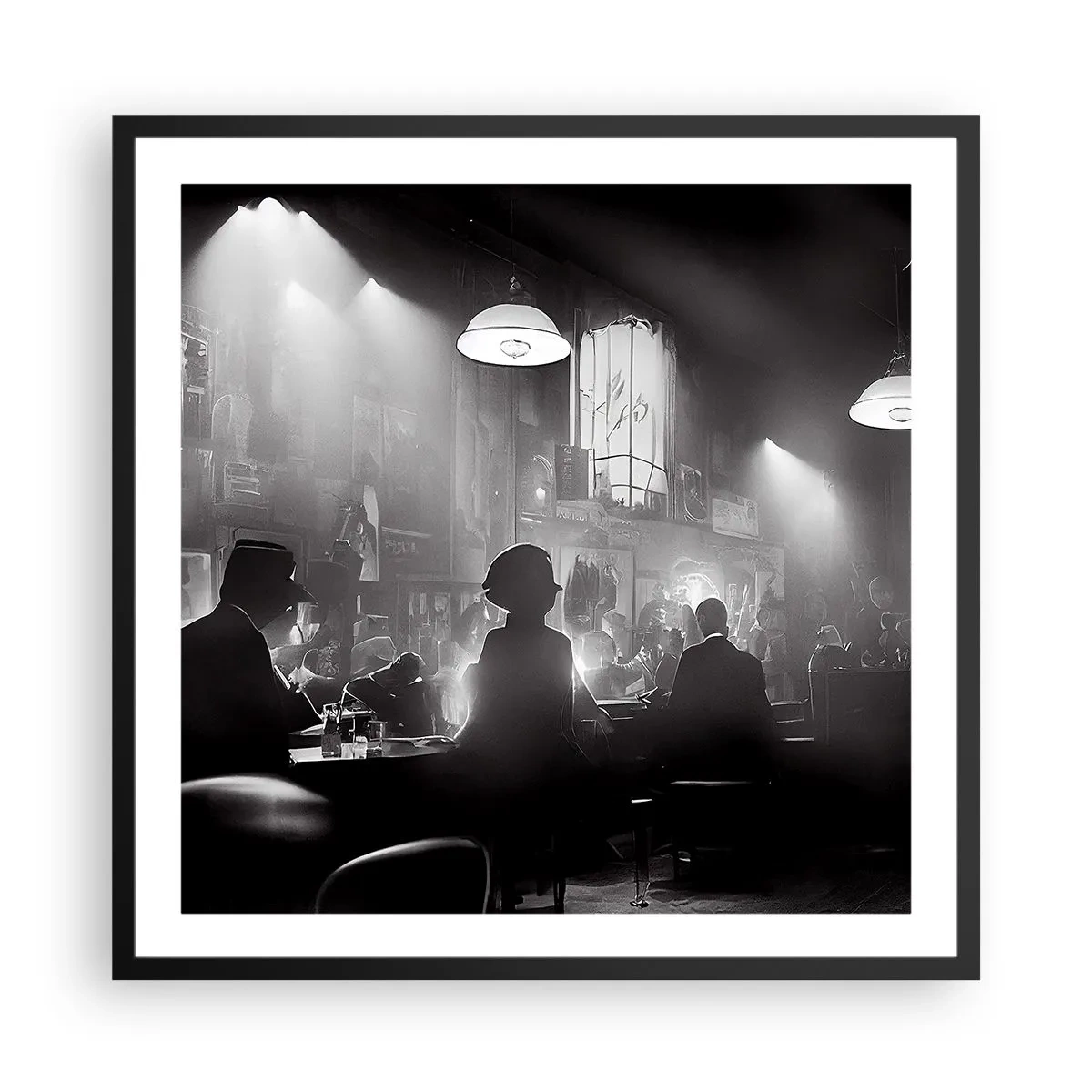 Affiche dans un cadre noir - Poster - Dans une ambiance jazz - 60x60 cm