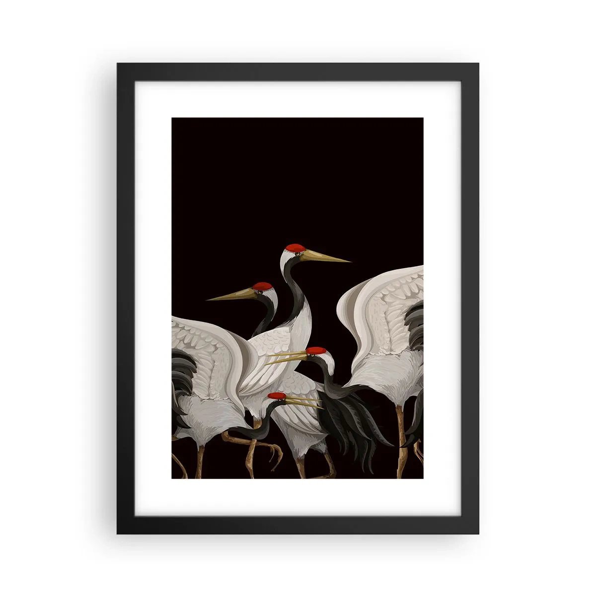 Affiche dans un cadre noir - Poster - Histoire d'oiseaux - 30x40 cm