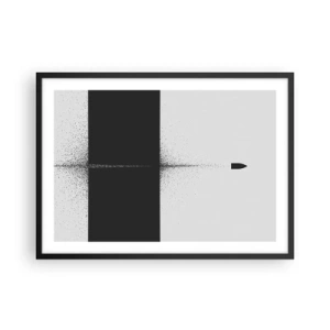 Affiche dans un cadre noir - Poster - Un projectile symbolique dans un style minimaliste et abstrait. - 70x50cm - Droit au but - Décoration murale moderne pour le salon et la chambre ARTTOR