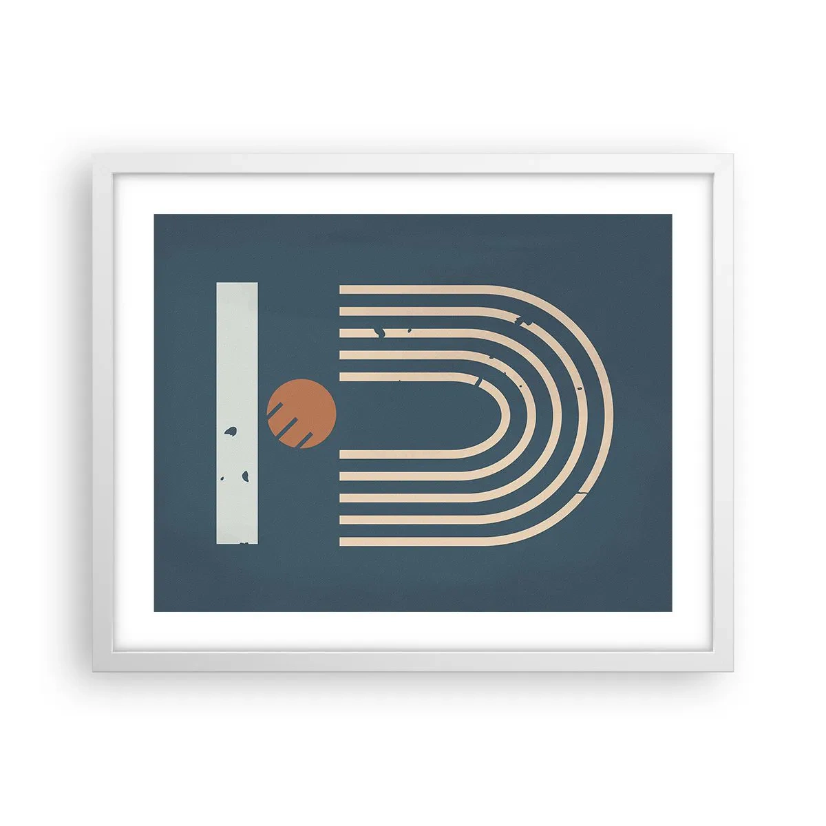 Affiche dans un cadre blanc - Poster - Géométrie sur la grenade - 50x40 cm