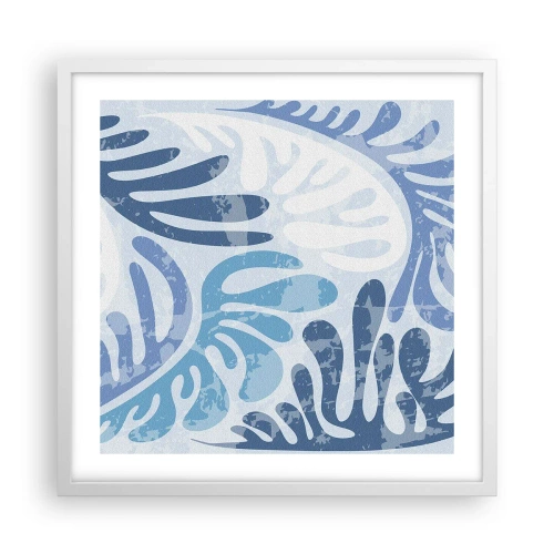 Affiche dans un cadre blanc - Poster - Fougères bleues - 50x50 cm