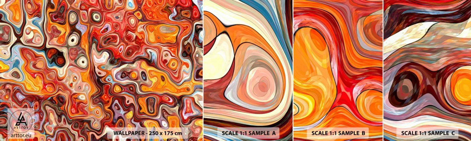 Échantillon de Papier Peint Autocollant Deluxe Sticker - Si les noix fondaient dans du miel - Abstraction, Morceau, Modèle moderne - 100x30 cm