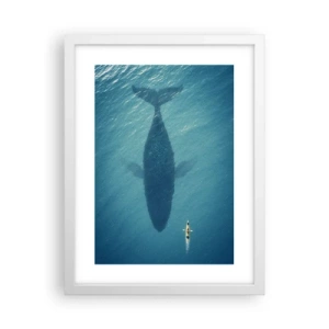 Affiche dans un cadre blanc - Poster - Rencontre sur l'océan - 30x40 cm