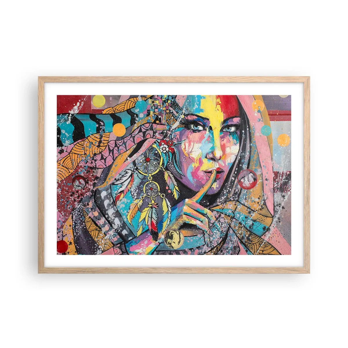 Affiche dans un chêne clair - Poster - Taisez-vous jusqu'à ce que vous compreniez - 70x50 cm