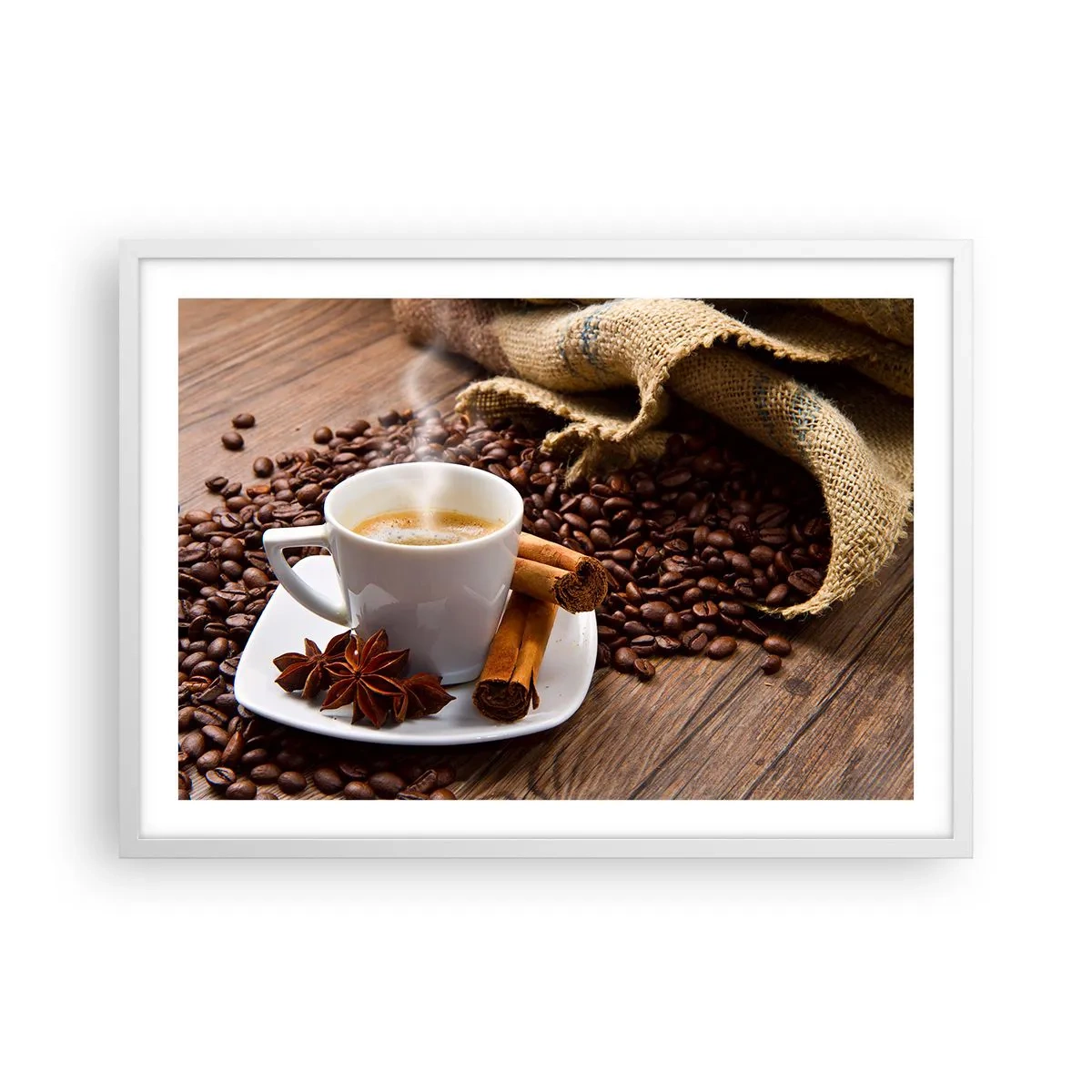Affiche dans un cadre blanc - Poster - Saveur et arôme épicés - 70x50 cm