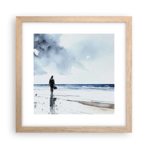 Affiche dans un chêne clair - Poster - Conversation avec la mer - 30x30 cm