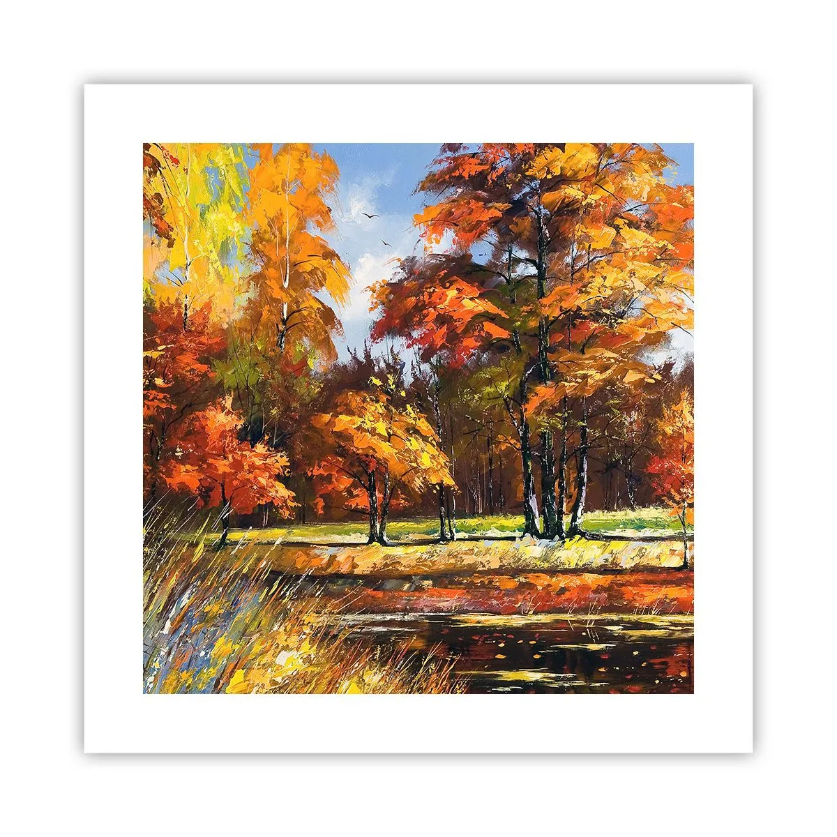 Affiche - Poster - Paysage en or et bronze - 40x40 cm