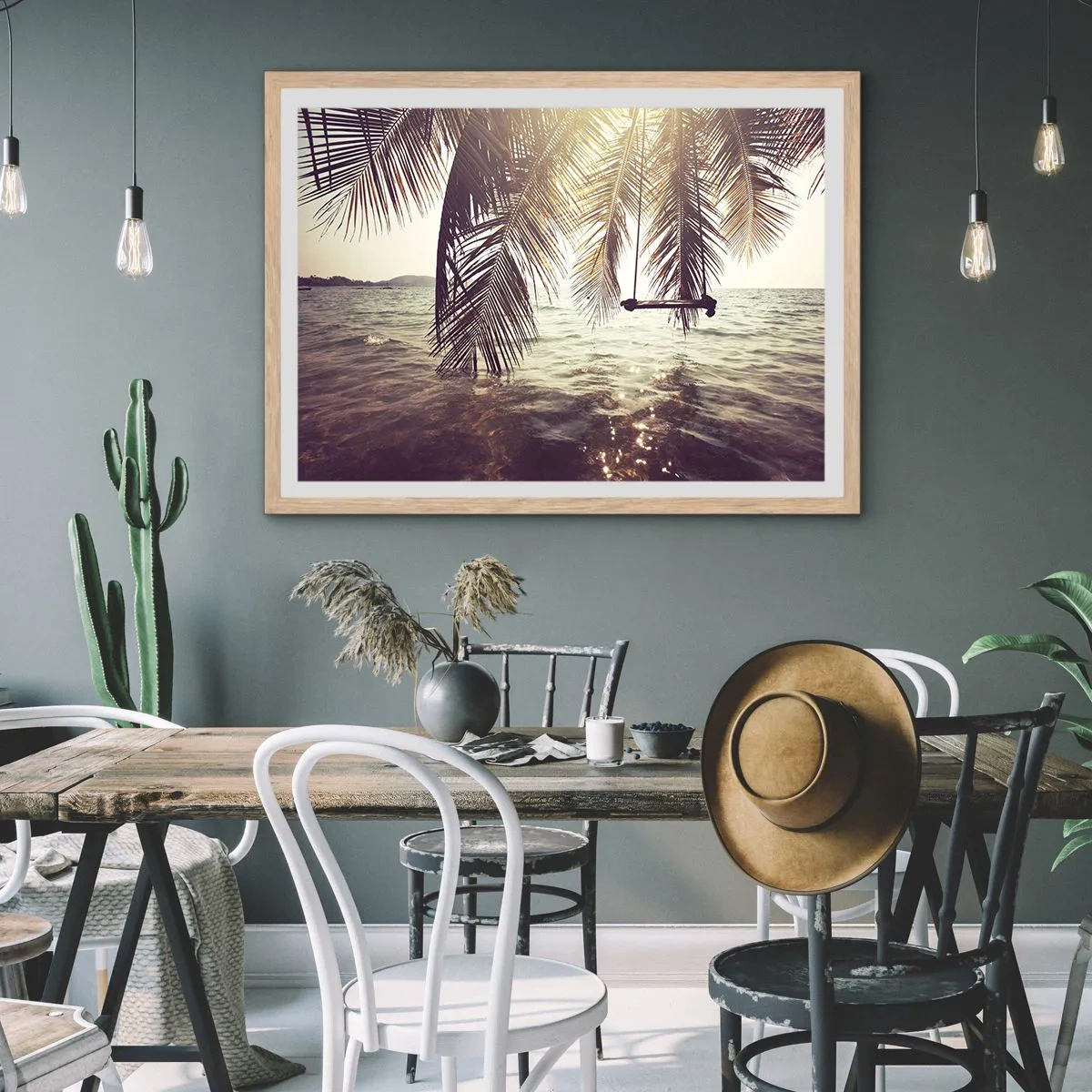 Affiche dans un chêne clair - Poster - Vous pouvez vous balancer dans les nuages ​​à volonté - 70x50 cm