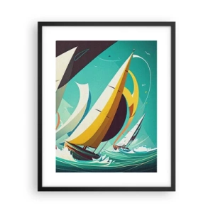 Affiche dans un cadre noir - Poster - Bonne chance avec les éléments - 40x50 cm