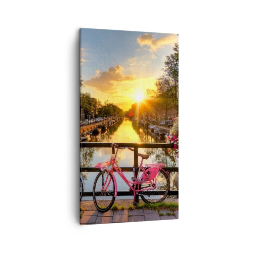 Impression sur toile - Image sur toile - Matin de printemps à Amsterdam - 45x80 cm