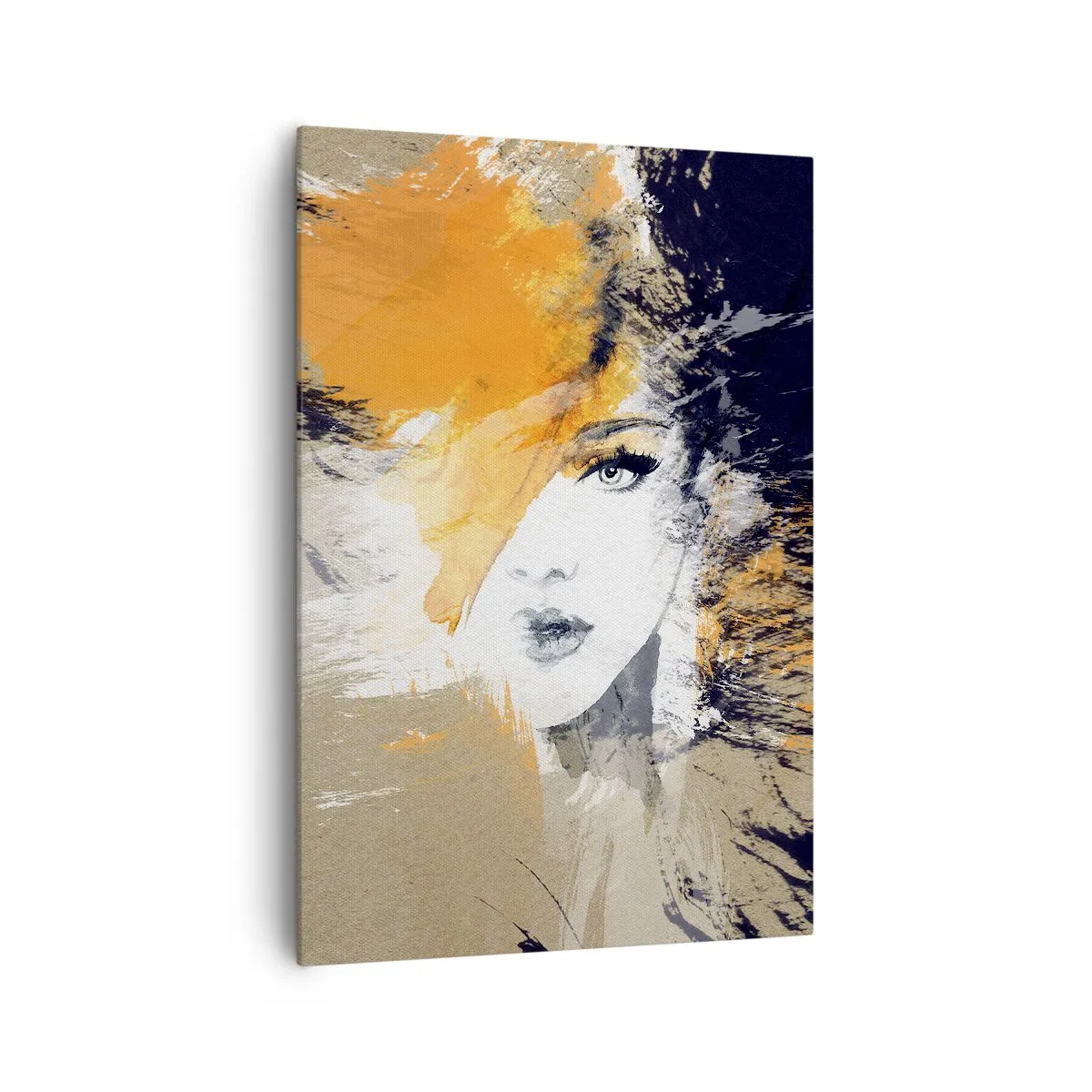 Impression sur toile - Image sur toile - Portrait abstrait d'une femme aux couleurs intenses - 70x100cm - Et la lumière fut - Décoration murale moderne pour le salon et la chambre ARTTOR