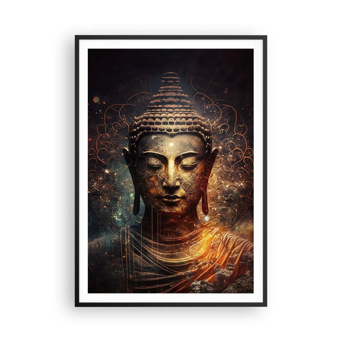 Affiche dans un cadre noir - Poster - Équilibre spirituel - 70x100 cm