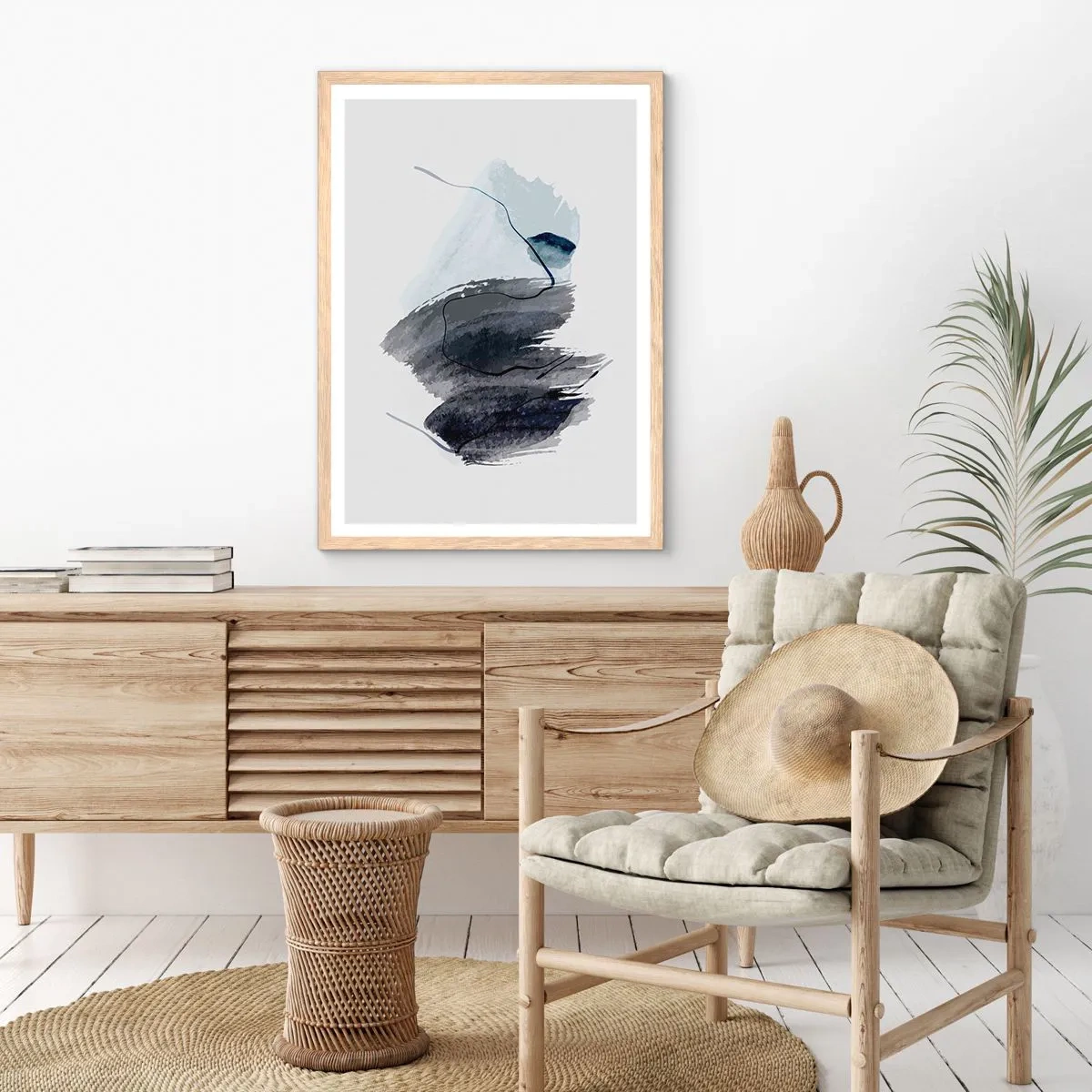 Affiche dans un chêne clair - Poster - Intensité et mouvement - 40x50 cm