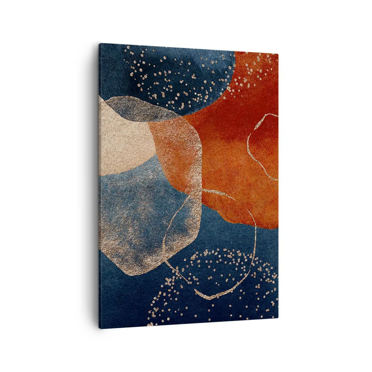 Impression sur toile - Image sur toile - Formes abstraites dans des tons de rouge et de bleu - 50x70cm - La légèreté de l'être - Décoration murale moderne pour le salon et la chambre ARTTOR