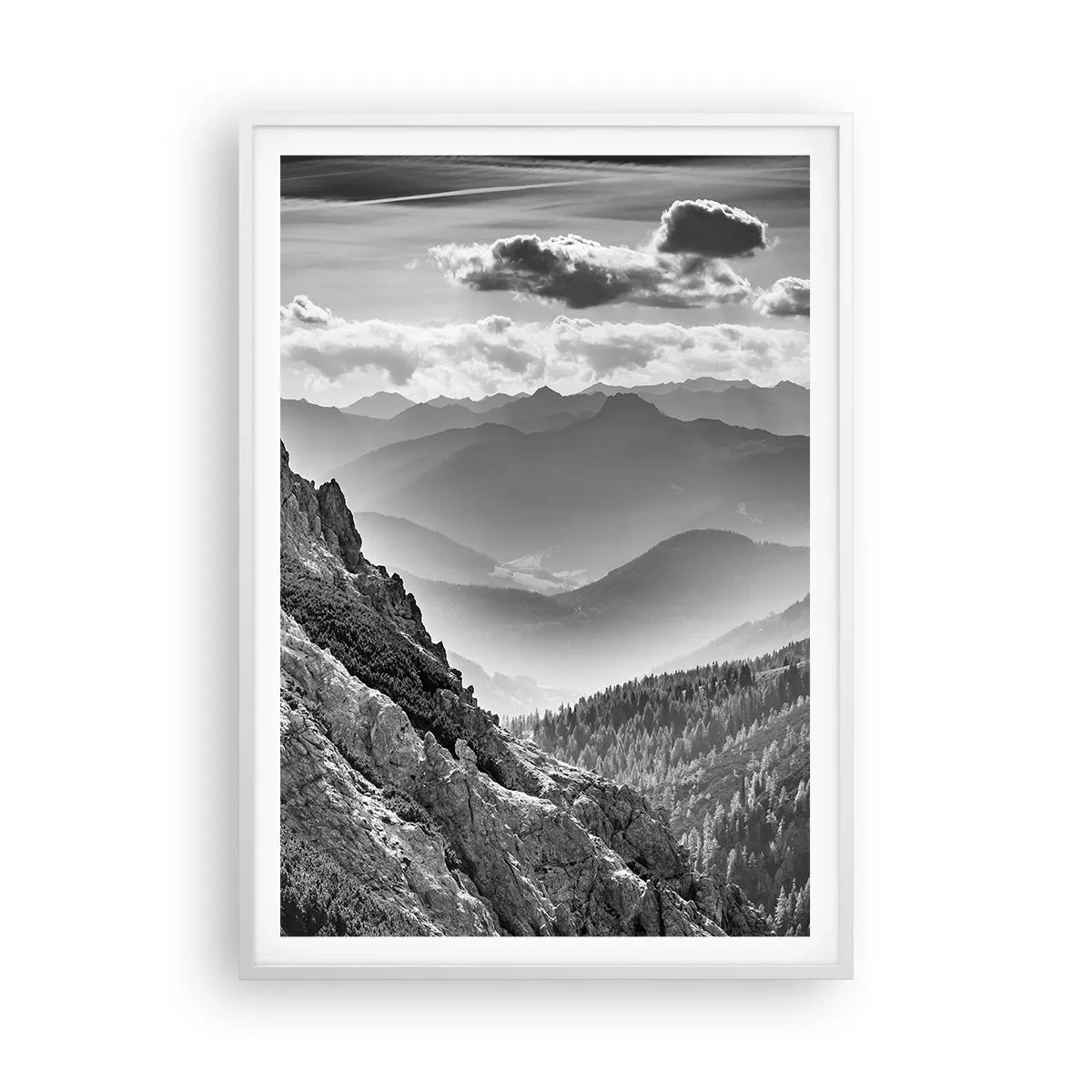 Affiche dans un cadre blanc - Poster - Jusqu'à l'horizon - 70x100 cm